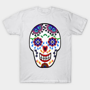 Sugar Skull Pattern (Black) T-Shirt